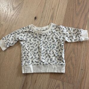 Colored Organics Beige Floral Long Sleeve Top 3-6M GUC